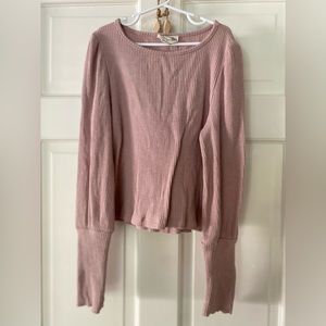 Joyfolie, Mia Joy brand. Blush pink, ribbed, top.